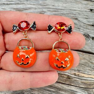 Halloween Earrings Halloween Jewelry  Jack-o’-lantern Earrings Pumpkin Earrings